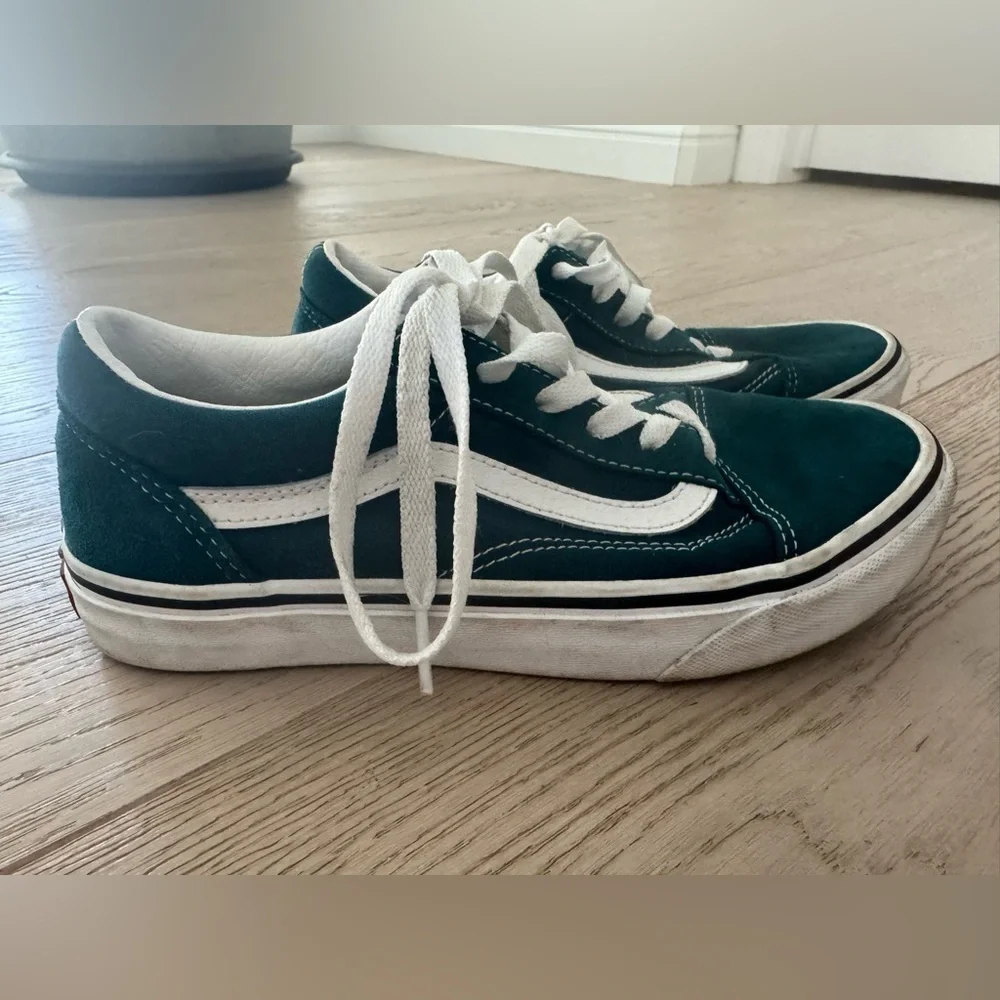 Kids Vans Green Old Skool Shoes Size 5 Big Kid